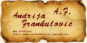 Andrija Frankulović vizit kartica